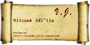 Vilcsek Júlia névjegykártya